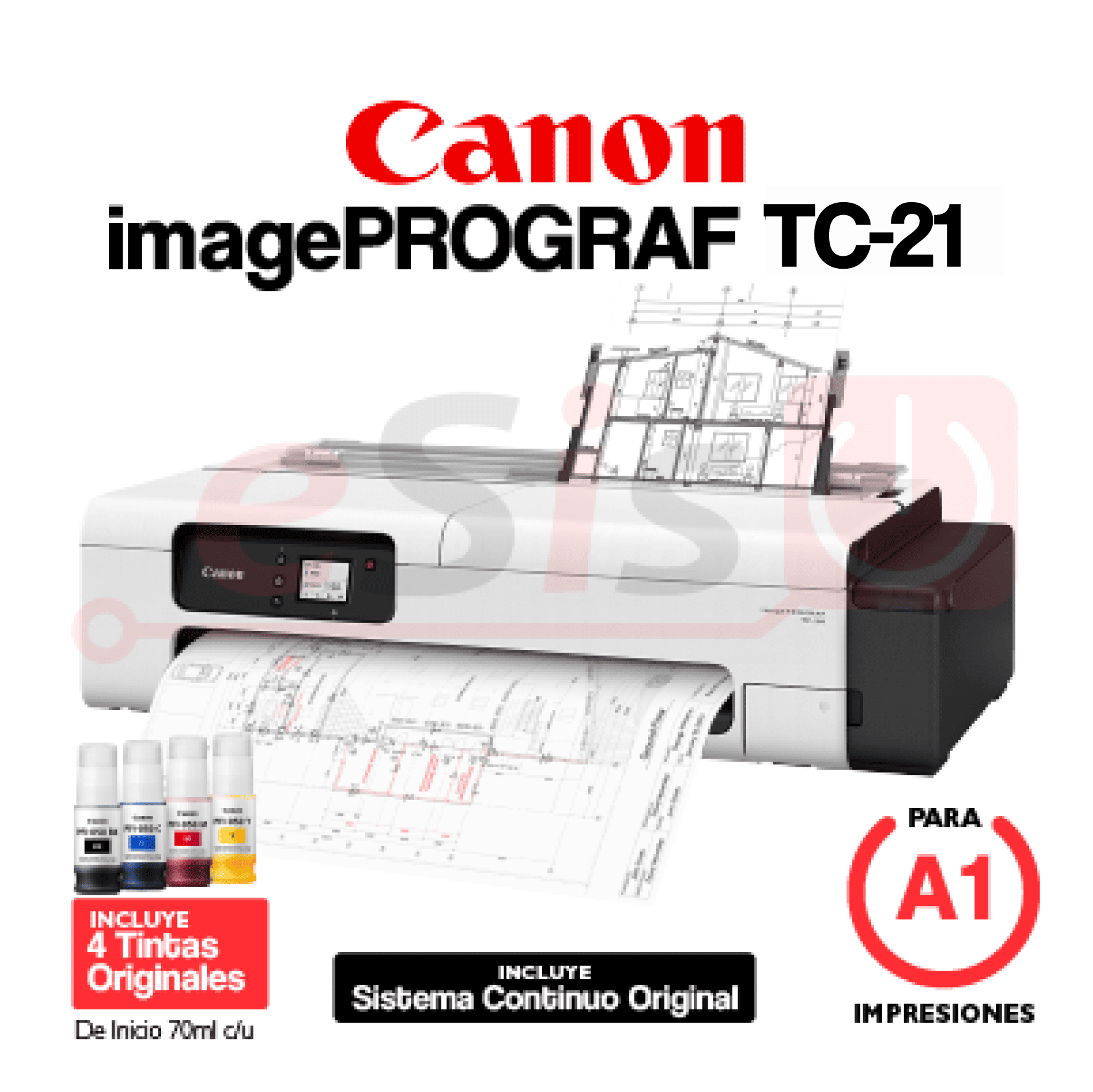 AUTORESPUESTAS 2-169 Plotter Canon imagePROGRAF TC-21 (A1) - Imagen 1