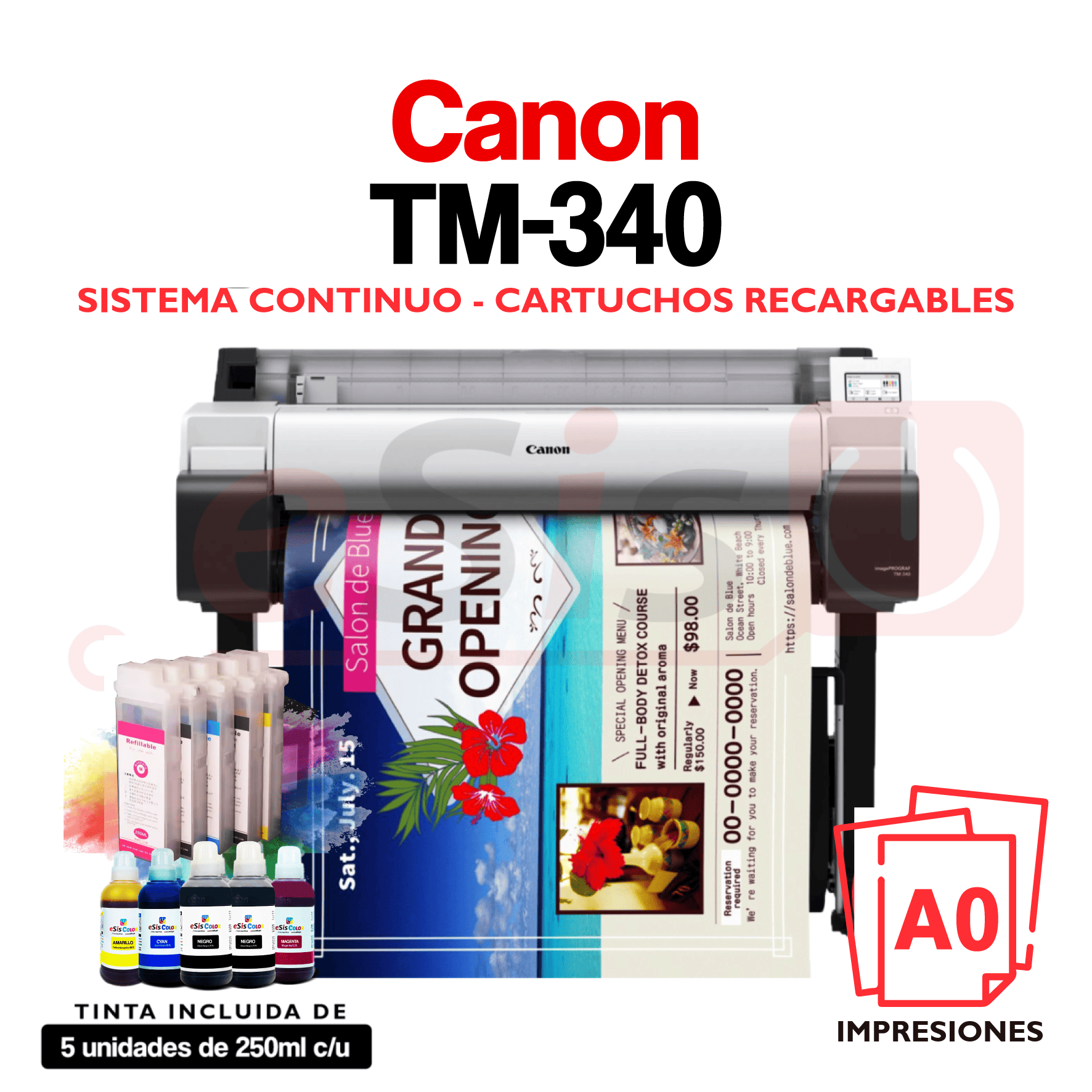 AUTORESPUESTAS 2-49 Plotter Canon imagePROGRAF TM-340 (A0) + Sistema Continuo - Imagen 1