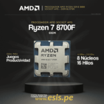 Procesador - AMD Ryzen 7 8700F - OEM - AM5 - 8 núcleos 16 hilos
