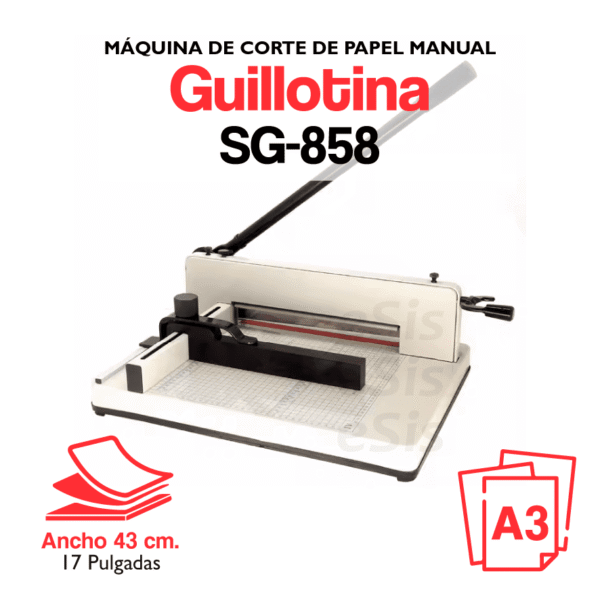 Máquina GUILLOTINA / SG-858 / Corte de Papel Manual (A3)