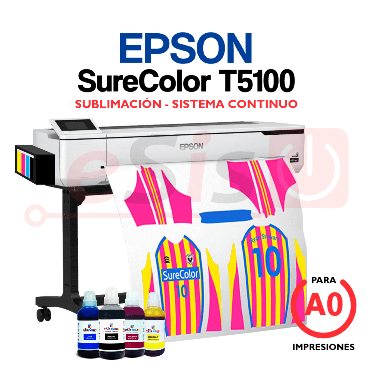 Plotter EPSON SureColor T5100 (A0) Sublimación + Sistema Continuo SuperTanque - Imagen 1