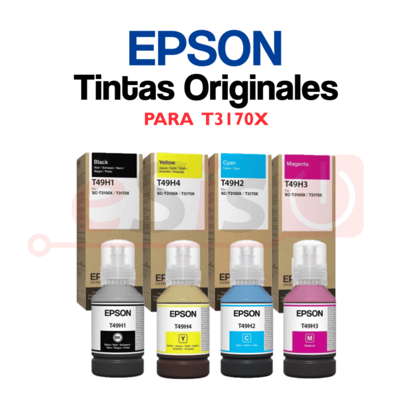 Tintas Originales (T49H) para Plotter Epson SC-T3170X