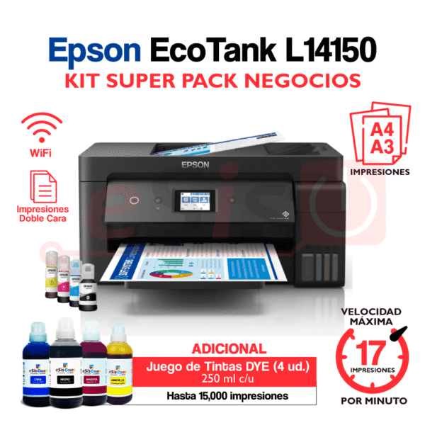 Impresora Epson EcoTank L14150 + Kit Super Pack Negocios