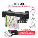 Impresora Plotter HP T250 (A1) + Kit Cartuchos y Rollos