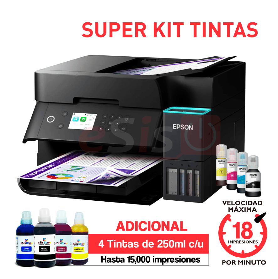 AUTORESPUESTAS 2-188 Impresora Epson EcoTank L6370 + SuperKit Tintas - Imagen 1