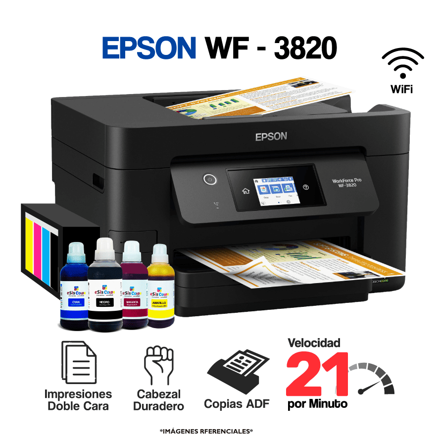 AUTORESPUESTAS 2-194 Impresora Epson WorkForce WF-3820 + Sistema Continuo SuperTanque - Imagen 1