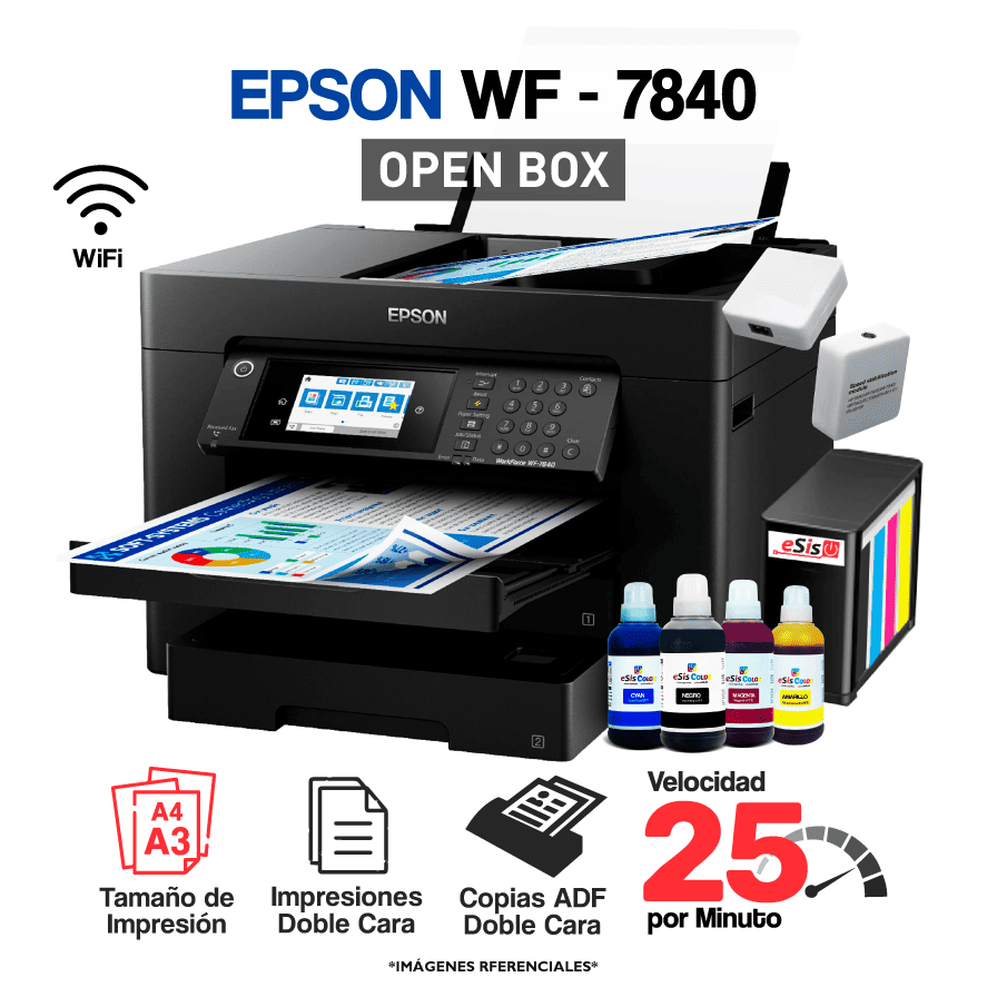 NUEVAS IMAGENES WEB_Mesa de trabajo 1 copia 116 Impresora EPSON WorkForce WF-7840 + Sistema Continuo SuperTanque (OPEN BOX) - Imagen 1