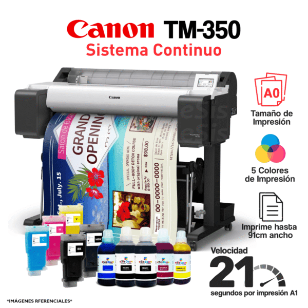 Impresora Plotter Canon TM-350 (A0) + Sistema Continuo