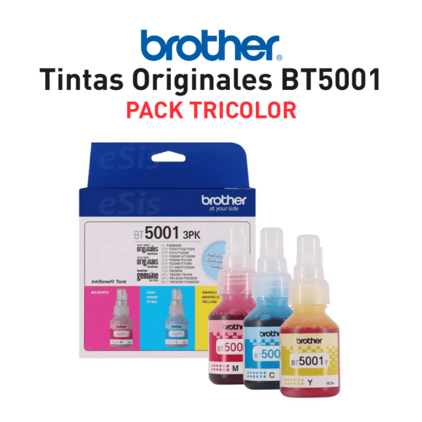 Tintas Originales BROTHER Pack Tricolor BT5001