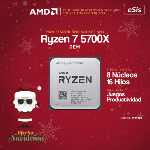 Procesador - AMD Ryzen 7 5700X - OEM - AM4 - 8 núcleos 16 hilos